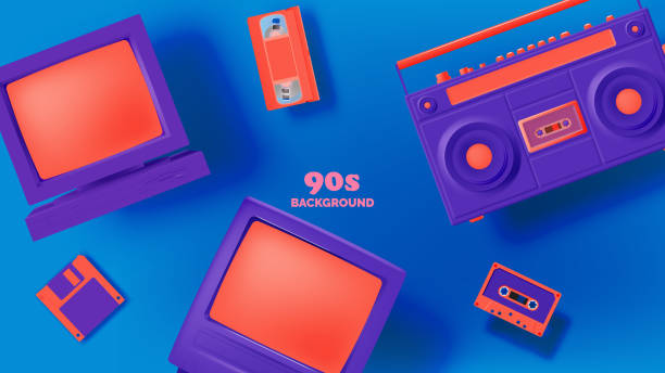 istock Boom box ,TV and Desktop PC in mood of 90's nostalgia realistic 3d 90's 1662411578