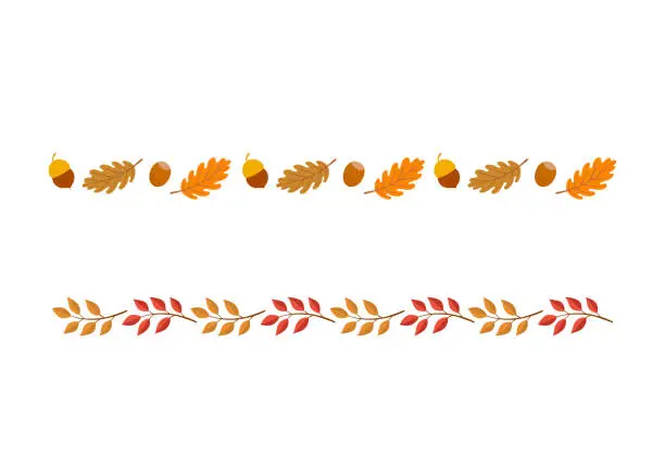 Vector illustration of Autumn elements decorative border template design.