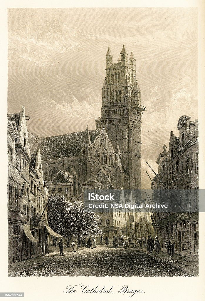 St. Salvator's Cathedral, Brugia, Belgia - Zbiór ilustracji royalty-free (Belgia)