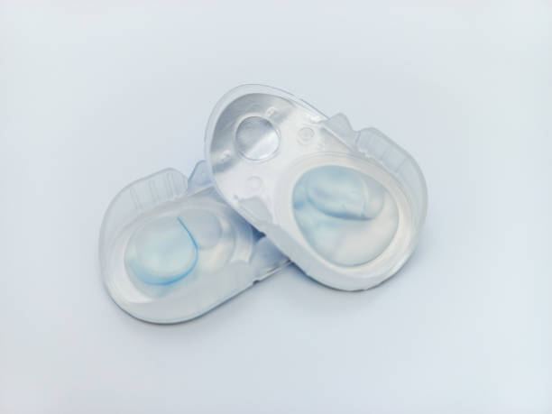 istock Two Sterile Contact Lens In Sealed Package On Random Position Isolated On White Background 1662453155