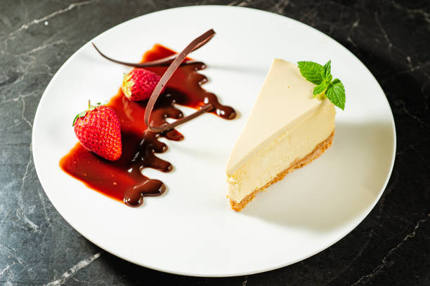 istock Plated cheesecake with vanilla panna cotta 1662484729