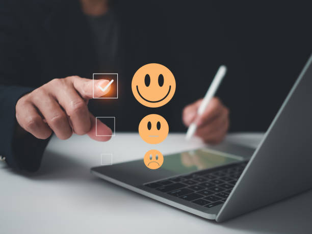 istock Business people are evaluating and surveying customer satisfaction. Customer satisfaction survey concept, service experience assessment, customer assessment product service quality, satisfaction feedback review, best quality. 1662494869