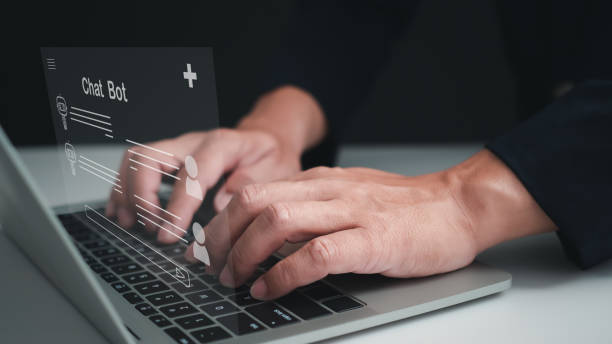 istock Business people use computers. There is a smart AI system to help make work faster. chat bot. Smart AI system concept. Concept technology. 1662494877