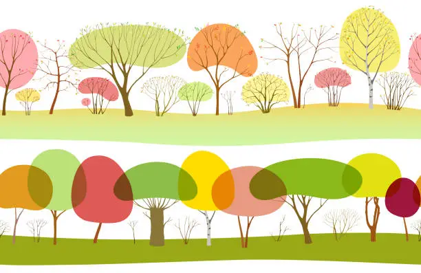 Vector illustration of Seamless autumn backgrounds