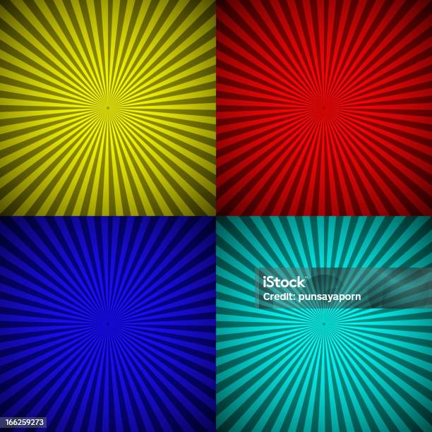 형형색색의 세트마다 방사형 광선을 추상적인 배경 0명에 대한 스톡 벡터 아트 및 기타 이미지 - 0명, 나선형, 노랑