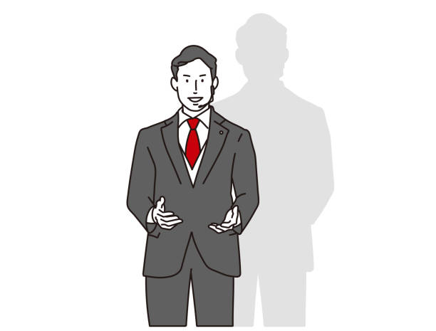 Businessman speaking at a seminar Businessman speaking at a seminar sales pitch illustrations stock illustrations