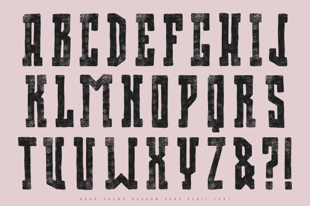 istock Western serif font in the style of handmade graphic 1662627277