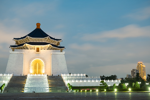 Chiang Kai-Shek Memorial Hall night view in Taipei, Taiwan