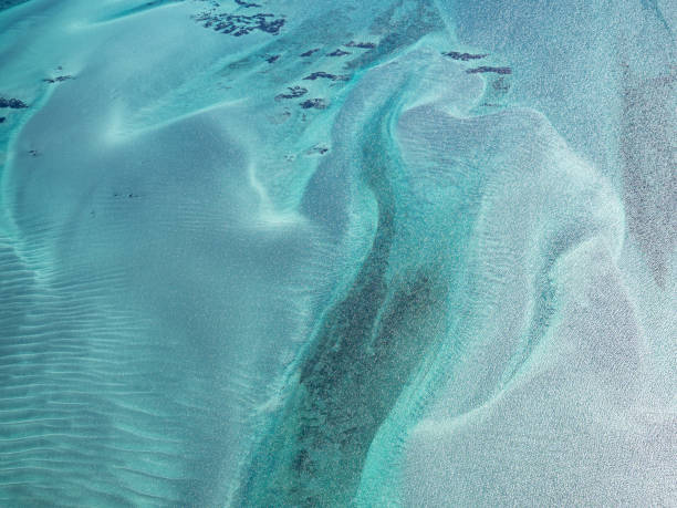 istock Abstract aerial view of sand and water patterns 1662673248