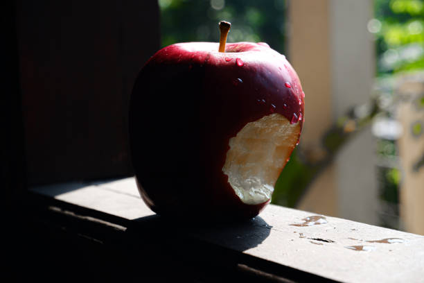 istock Apples on window frames that are exposed to the morning sun from outside. 1662709764
