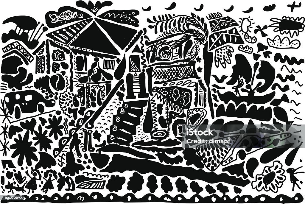 House on the coast Abstract image of a house, which is located on the coast Abstract stock vector