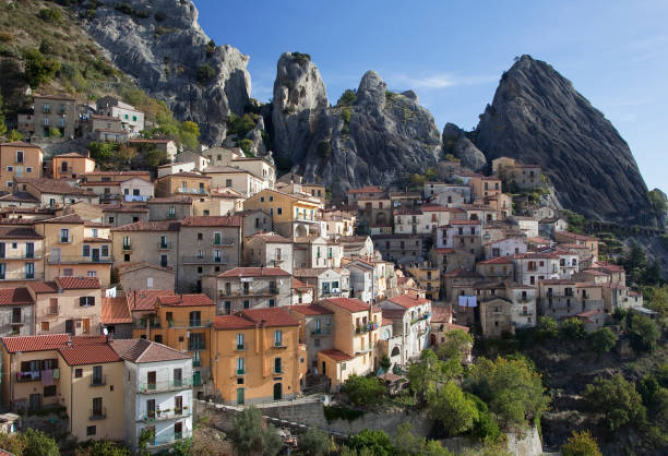 istock Village on hillside in rural landscape 166272118