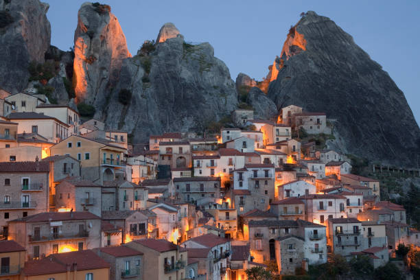 istock Village on hillside in rural landscape 166272122