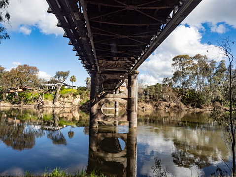 A 19th century viaduct in Malmsbury, Victoria, Australia on a clear spring day.