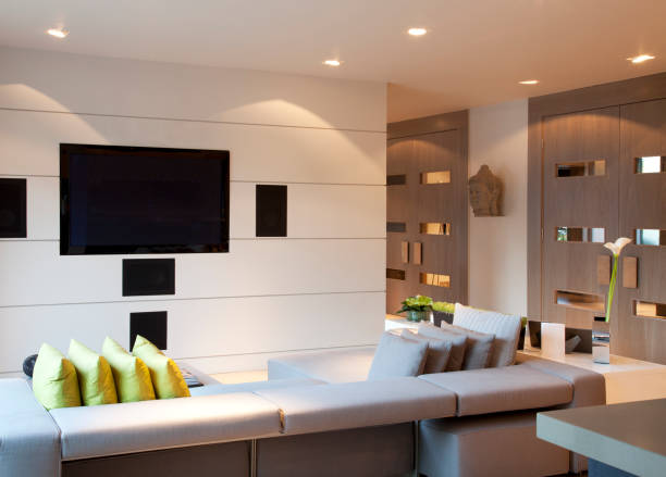 istock Sofa and television in modern living room 166272401