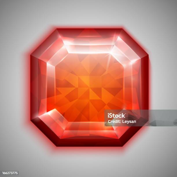 Asscher Ruby Stock Vektor Art und mehr Bilder von Beleuchtet - Beleuchtet, Diamant, Diamantförmig