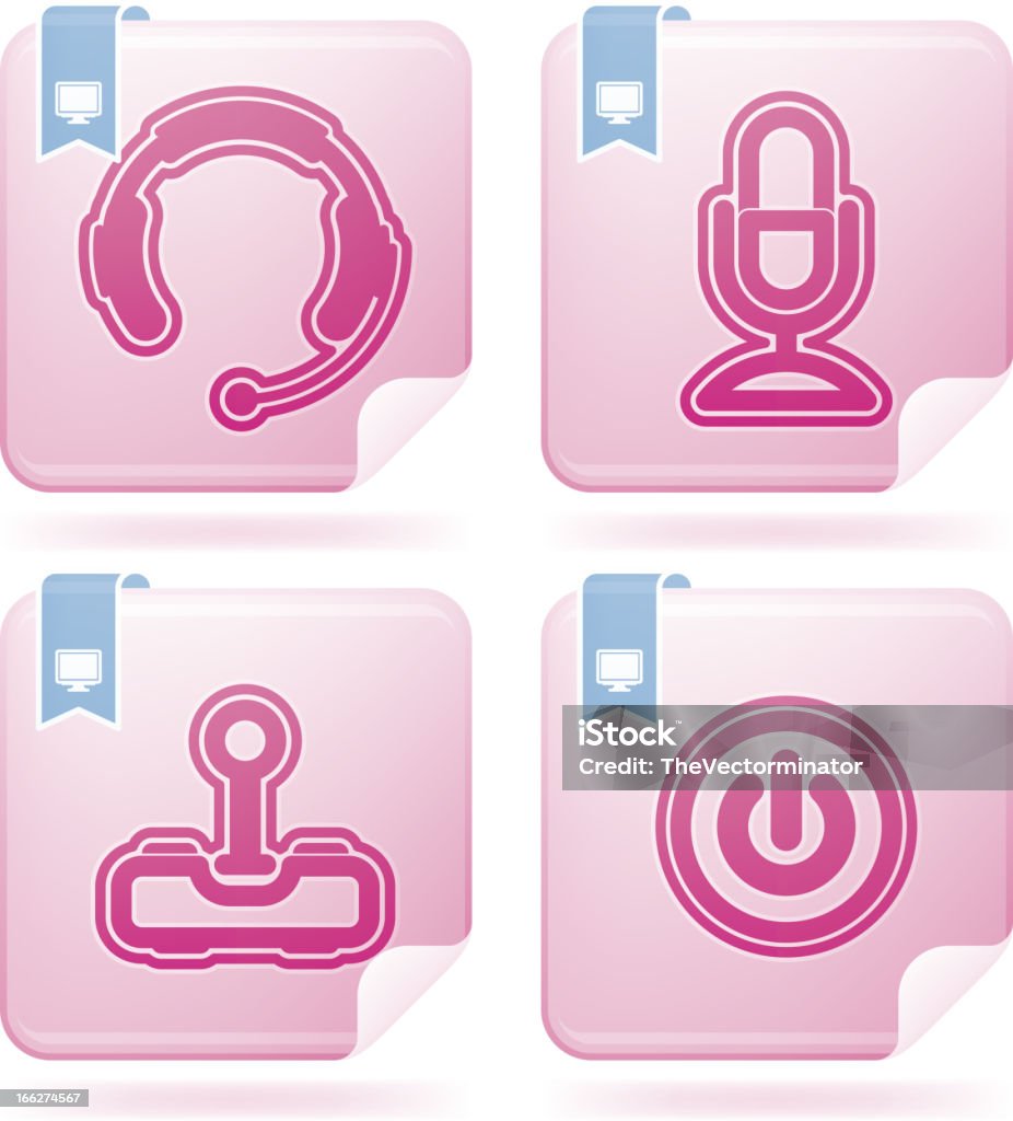 Internet Icons Computer parts and accessories, pictured here from left to right:  Blue stock vector