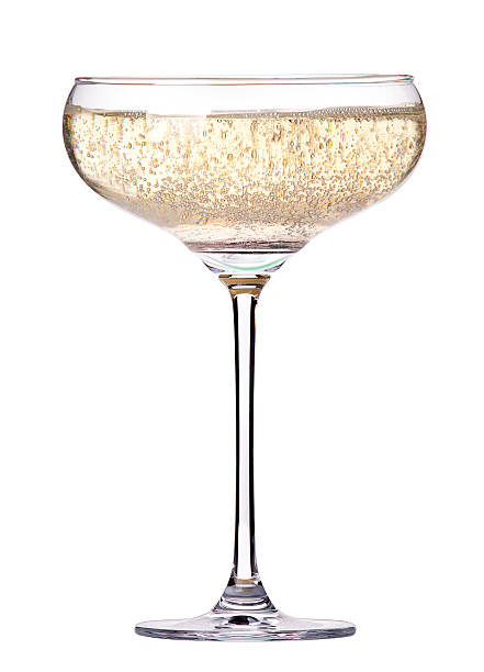glass of champagne isolated stock photo