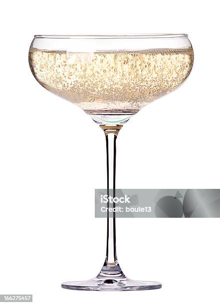 Glass Of Champagne Isolated Stock Photo - Download Image Now - Champagne, Champagne Flute, Drinking Glass