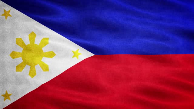 Natural Waving Fabric Texture Of Philippines National Flag Graphic Background,