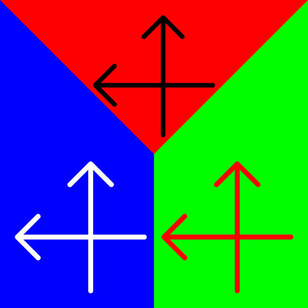 istock Intersect arrows Vector Icon, Lineal style icon, from Arrows Chevrons and Directions icons collection, isolated on Red, Blue and Green Background. 1662814059