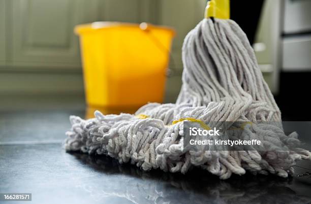 Mop And Bucket Stock Photo - Download Image Now - Mop, Bucket, Flooring