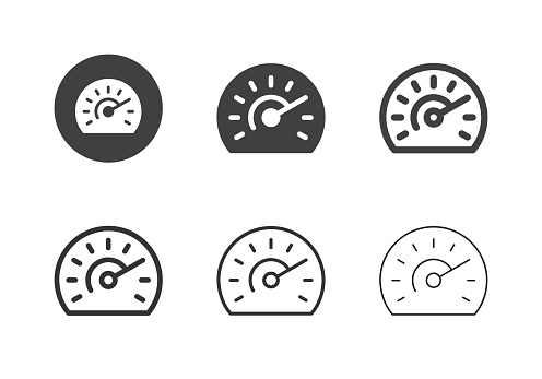 Speedometer Icons Multi Series Vector EPS File.