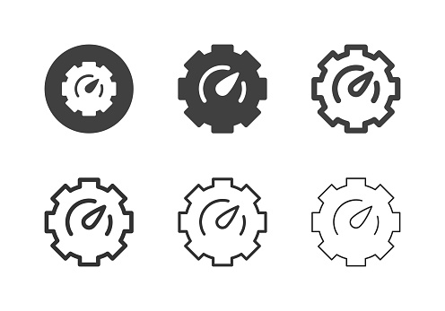 Engine Performance Icons Multi Series Vector EPS File.