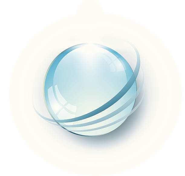 Blue glass globe vector art illustration