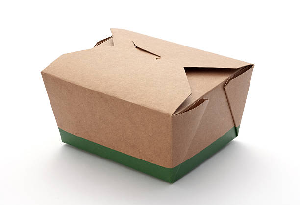 Cardboard Take Out Box isolated stock photo