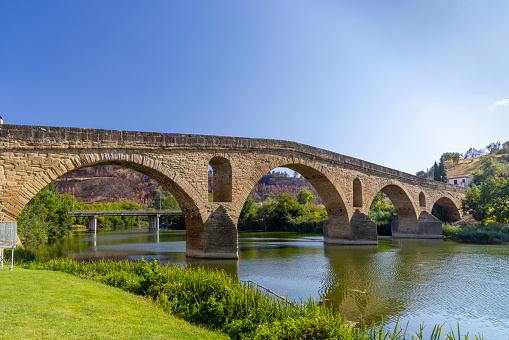 Romanesque bridge Puente la Reina, Gares, Navarre, Spain