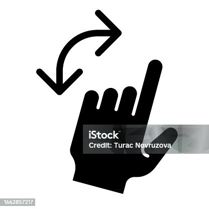 istock Turn left gesture solid icon. Swipe vector illustration isolated on white. Flick to left glyph style designed for and app. Eps 10. 1662857217
