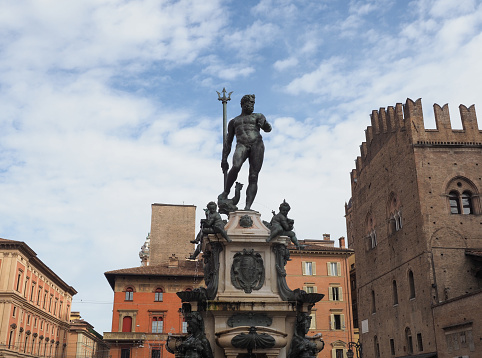 Fontana del Nettuno translation Neptun Fountain by artists Tommaso Laureti and Giambologna circa 1563 in Bologna, Italy