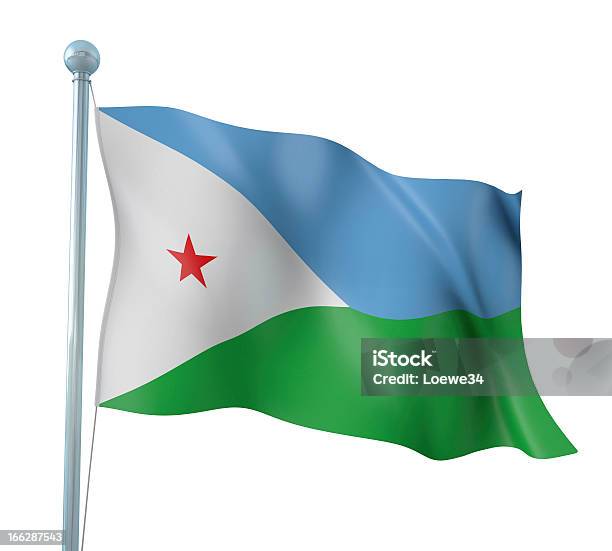 Flag Of Djibouti Stock Photo - Download Image Now - Cut Out, Digitally Generated Image, Djibouti