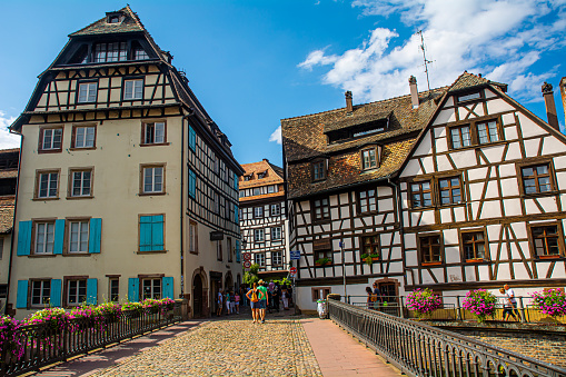 historic buildings at the old town of Lübeck