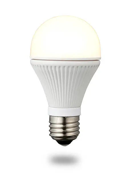 LED lights bulb on a white background(with path)