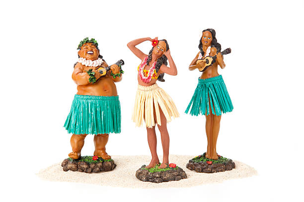 フラ人形 - hula dancer retro revival hula dancing doll ストックフォトと画像
