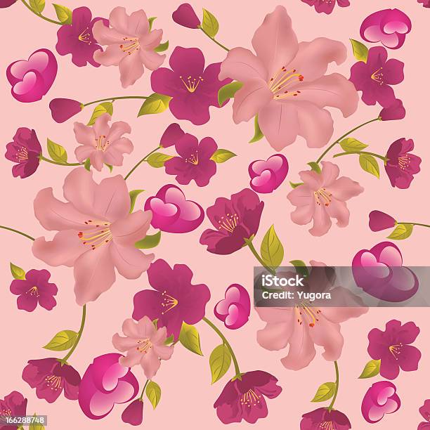 Rosa Seamless Pattern - Immagini vettoriali stock e altre immagini di Arabesco - Motivo ornamentale - Arabesco - Motivo ornamentale, Composizione, Fiore