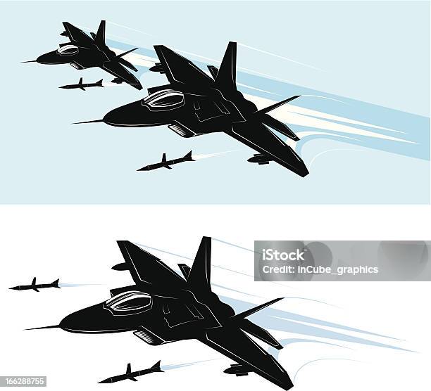 F 22 Warplane Raptor - Immagini vettoriali stock e altre immagini di Caccia - Aereo militare - Caccia - Aereo militare, Vettoriale, Aeronautica