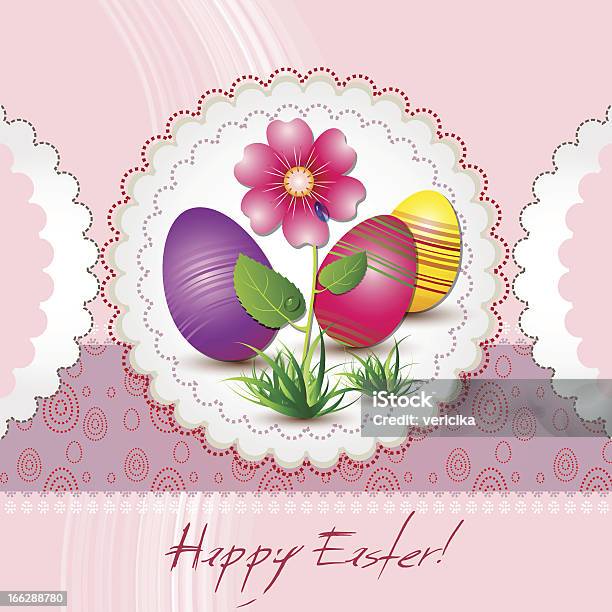 イースターカードにピンクの花 - お祝いのベクターアート素材や画像を多数ご用意 - お祝い, しずく, イラストレーション