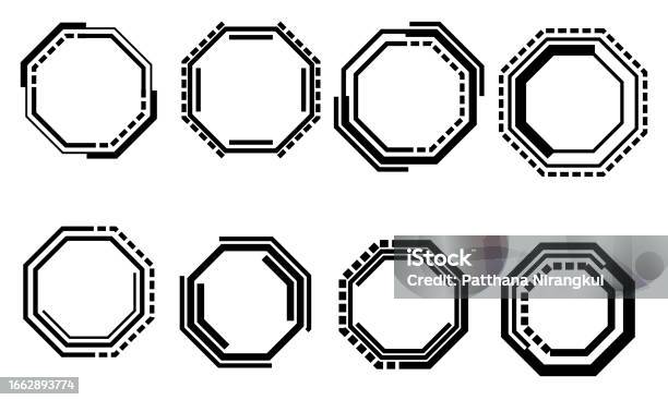 Octagon Ui Component Set Of Hud Octagon Modern User Interface Elements Design Technology ...