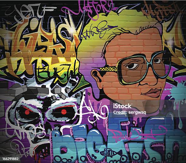 Graffiti Wall Stock Illustration - Download Image Now - Graffiti, Hip Hop Culture, Painted Image