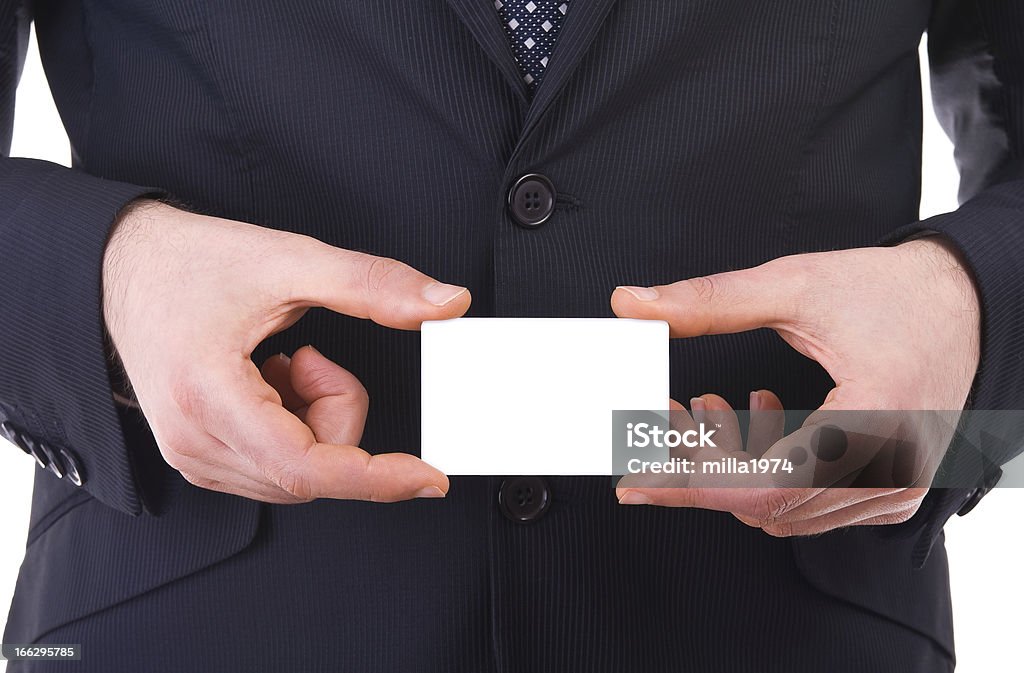 Uomo d'affari Mostra vuoto carta di credito. - Foto stock royalty-free di Abbigliamento