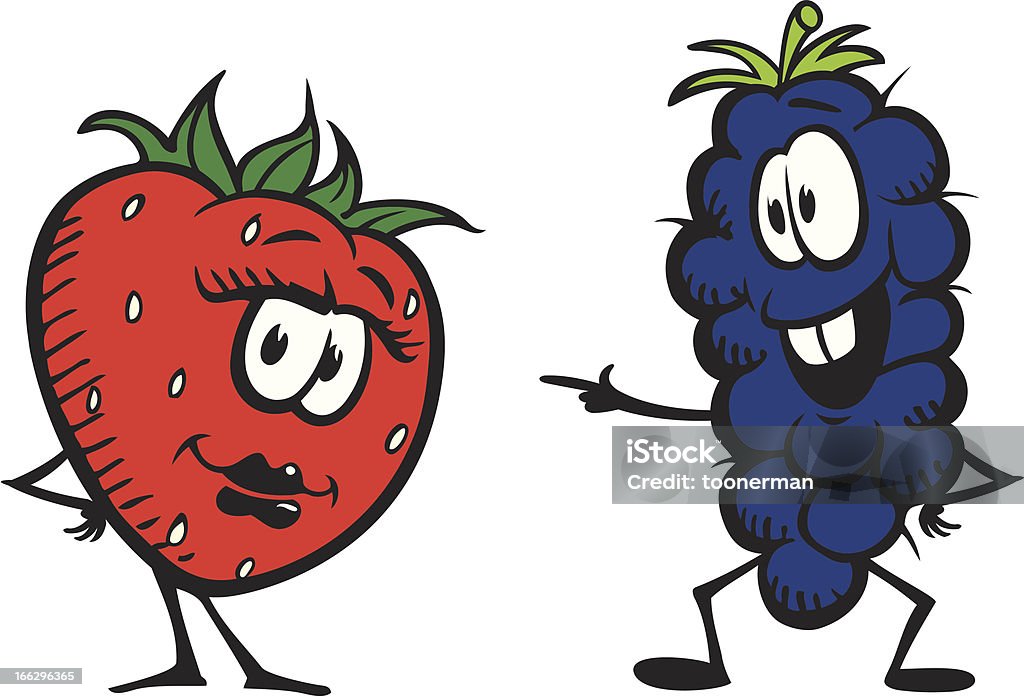 Erdbeere und Weintrauben - Lizenzfrei Beere - Obst Vektorgrafik
