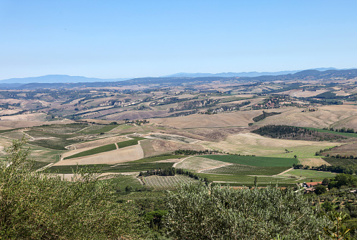 The rural landscape near Pienza in Tuscany. Italy