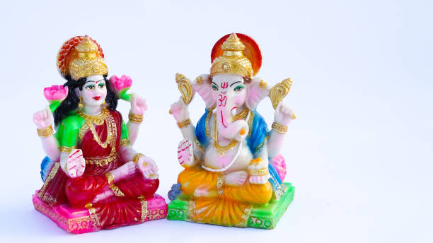 istock Famous Indian God statue, Lord Ganesha, Ma Durga, Adiyogi, Krishna and Ma Laxm Isolate On white background. 1663008001