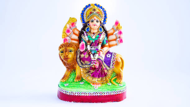 istock Famous Indian God statue, Lord Ganesha, Ma Durga, Adiyogi, Krishna and Ma Laxm Isolate On white background. 1663008010