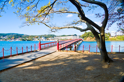 Fukuura Island with Fukuura Bridge in the famous Matsushima Bay in Miyagi Prefecture, Japan