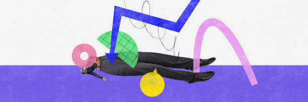 istock Businessman, employee feeling tired, lying on floor. Many tasks, deadlines and projects. Overworking and personal crisis. Contemporary art collage. 1663029310
