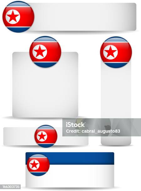 Corea Del Nord Paese Set Di Banner - Immagini vettoriali stock e altre immagini di Astratto - Astratto, Bandiera, Bandiera della Corea del Nord